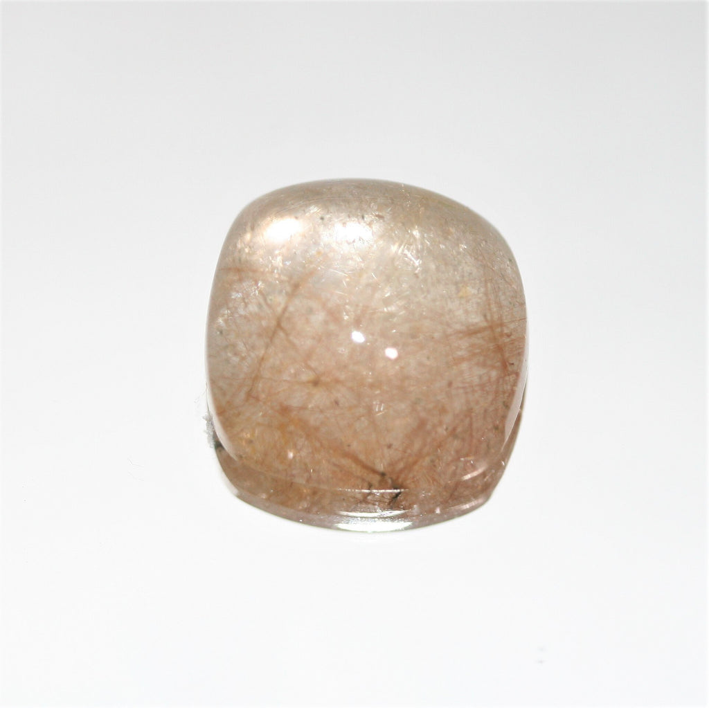 Cabochon carré lisse en quartz rutile de 15,6 mm (15,05 ct).