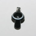 Pendentif champignon lisse en onyx rayé 20x16mm.