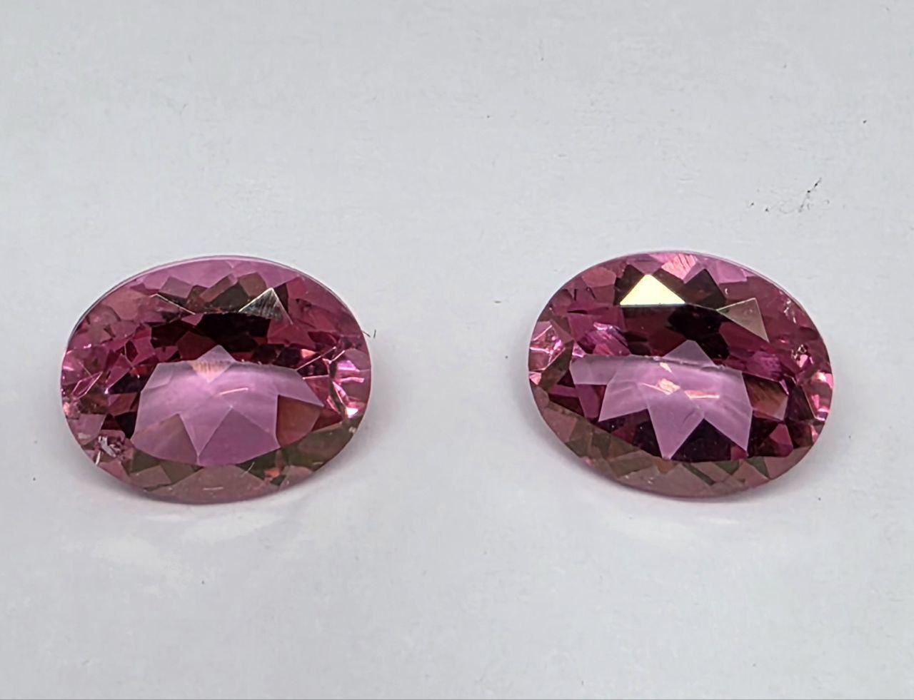 1 Pair AAA Pink Topaz Faceted Oval 10x8mm - Gems Gemstones Wholesale