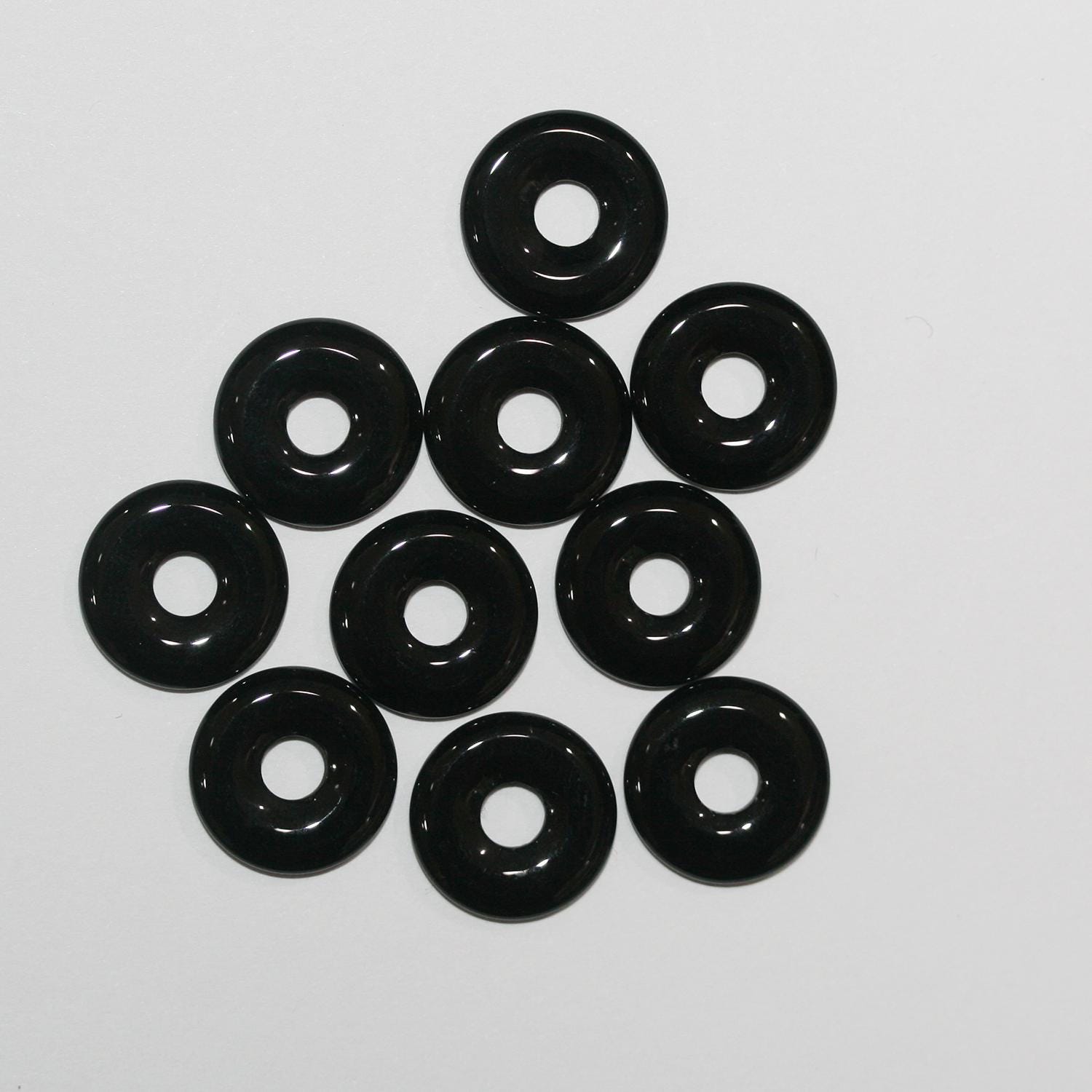 Colgante de donas lisas de ónix de 14 mm (10 piezas)