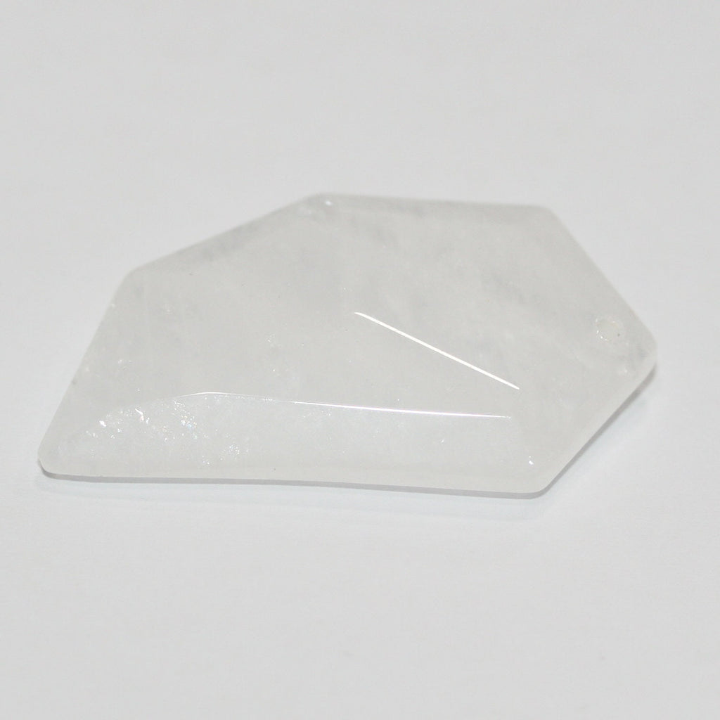 Colgante de cuarzo cristal de roca facetado en forma de barra 40x20mm.