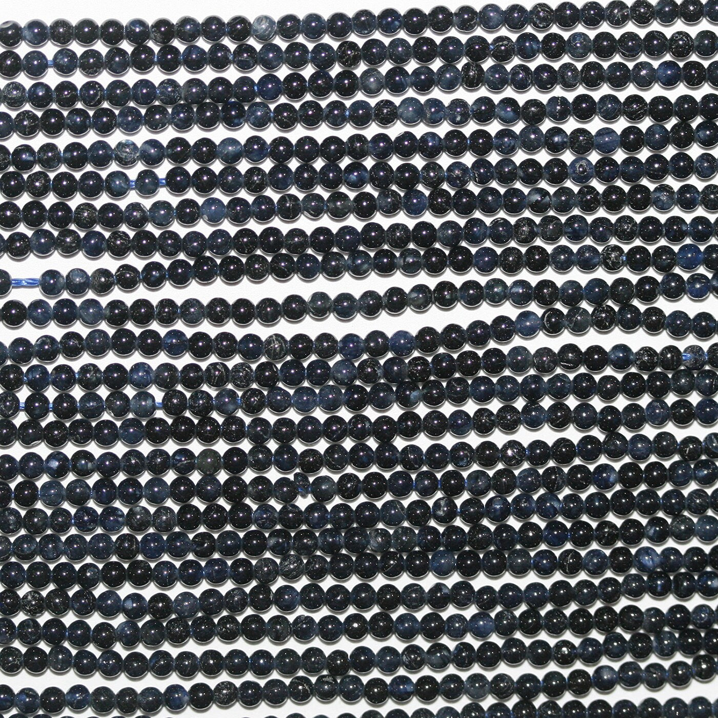 Perles rondes lisses en saphir de 15 pouces, 2 mm, brin de 39 cm.