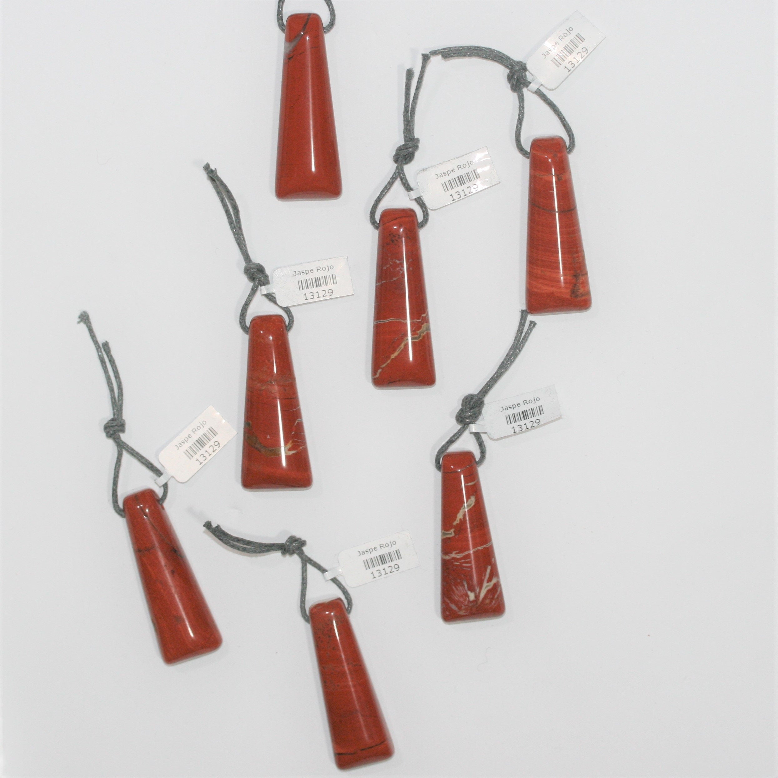 Colgante rectangular de jaspe rojo (45 x 17 mm aprox.) (Diferentes estilos y tamaños)