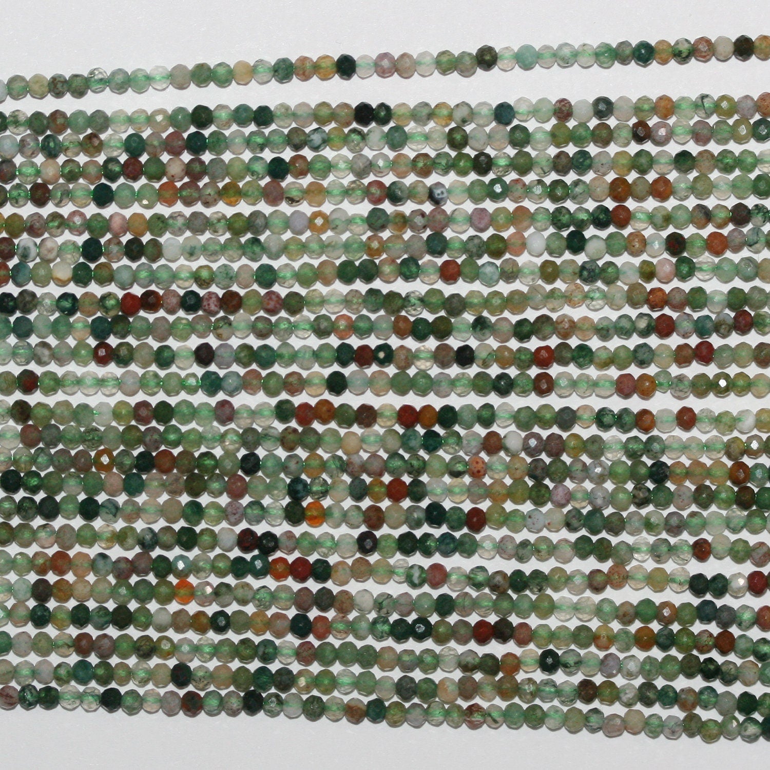 Perles rondelles à facettes en agate indienne St, 15 pouces, 2 x 1 mm, longueur 39 cm.