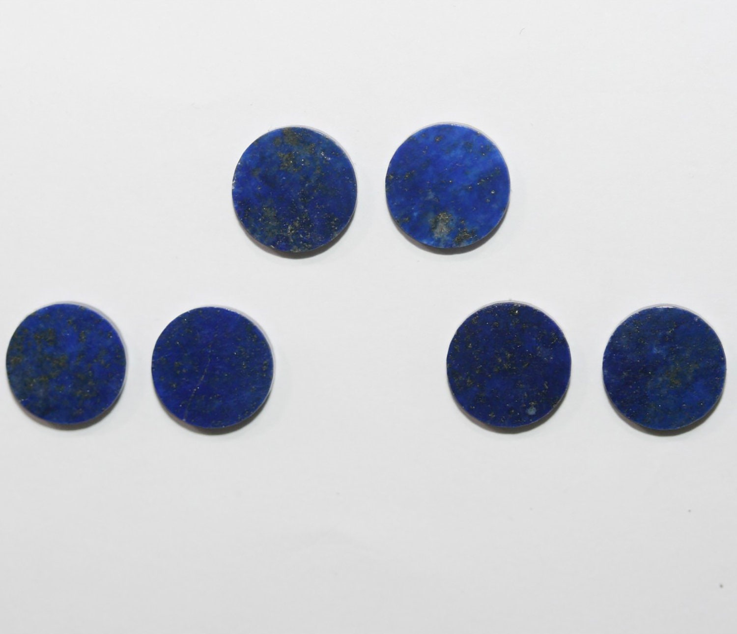 Lote de 6 cabujones redondos de lapislázuli de 10 mm (6 unidades)