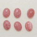 Lote de 6 cabujones ovalados de rodocrosita de 10 x 8 mm (6 unidades)