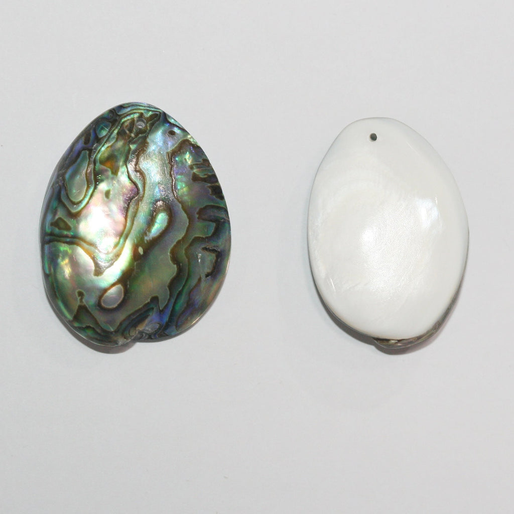 Colgante ovalado liso de concha de Paua de 35 x 25 mm aprox. (1 unidad)
