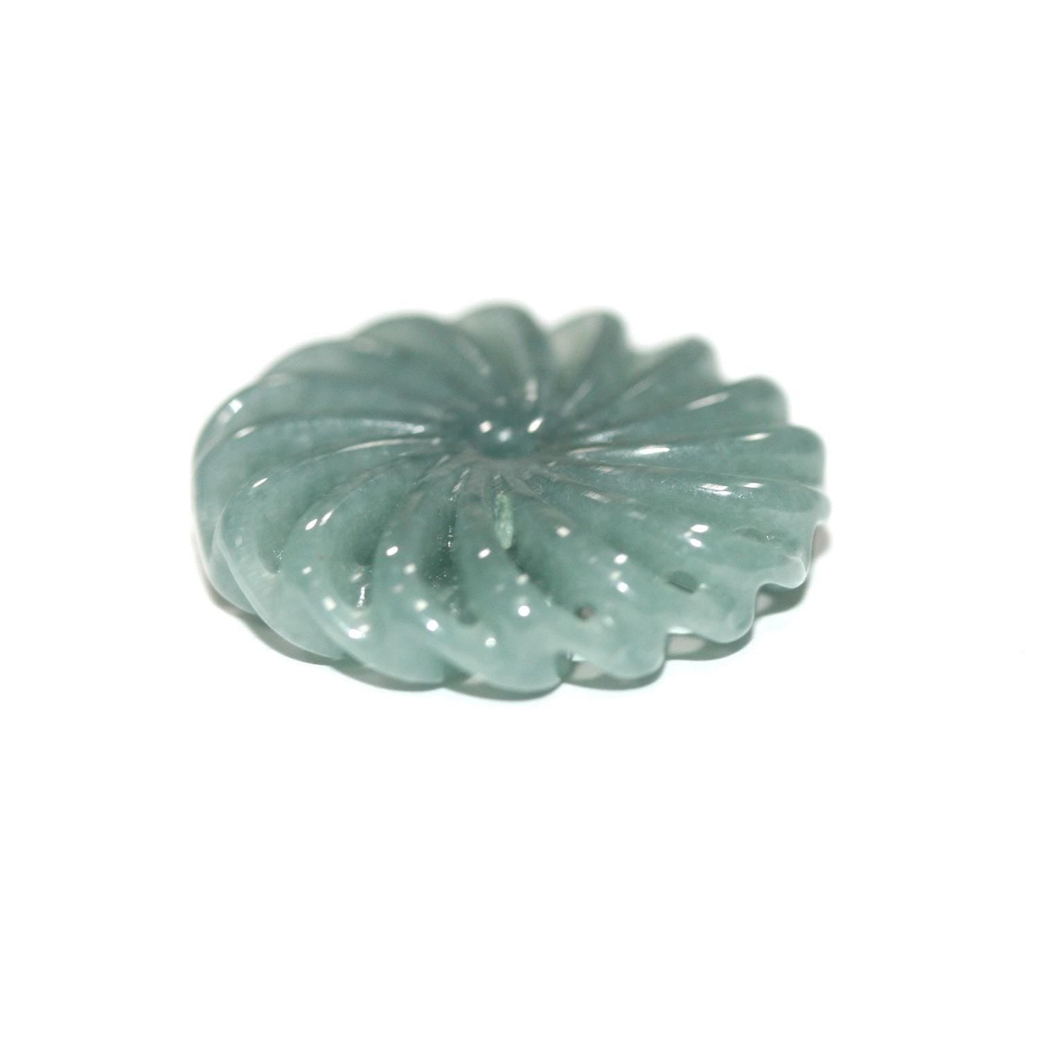 Colgante de jade verde de 25 mm. Taladro: 2 mm - Artículo 1293JV