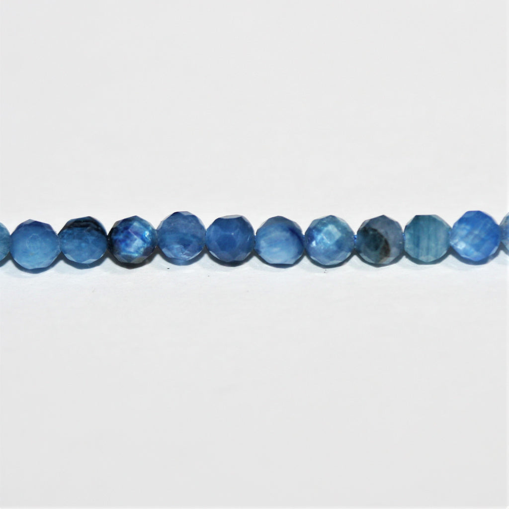Perles rondes à facettes en kyanite St de 15 pouces, 3 mm - Fil de 39 cm.