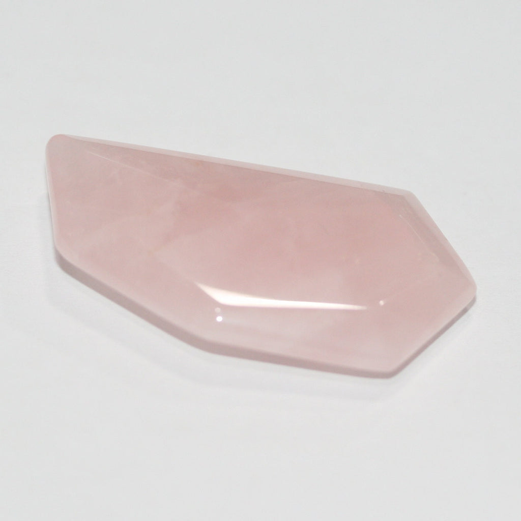 Pendentif bâtonnet à facettes en quartz rose 40x20mm