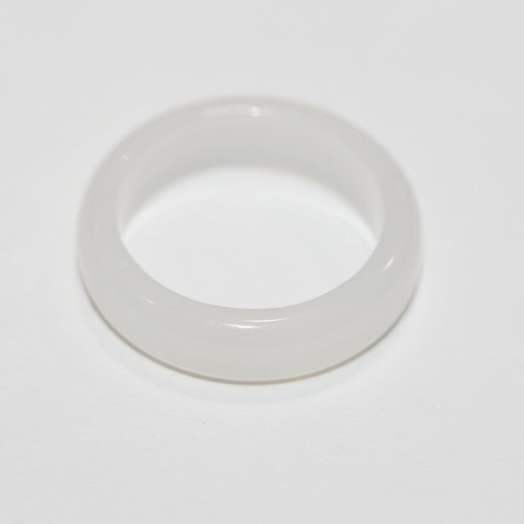 Colgante Aro Liso Ágata Blanca 24x6mm.