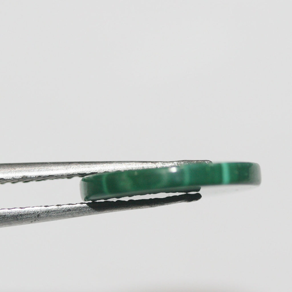 Lote de 4 discos planos redondos de malaquita de 15 mm (4 unidades). Malaquita auténtica natural sin tratar.