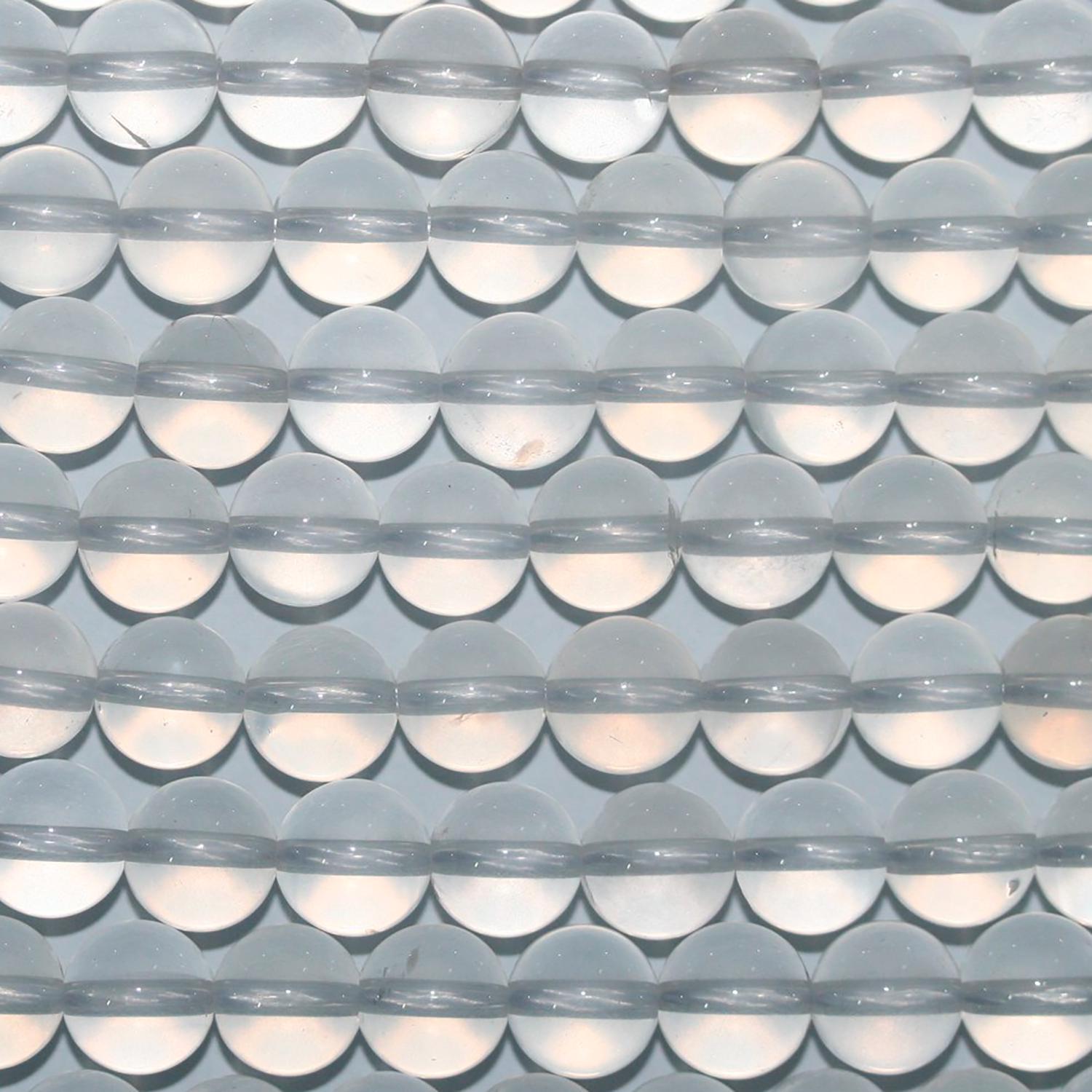 Cuentas redondas lisas opacas de cuarzo cristal de roca de 16" (8 mm) - Hilo de 40 cm