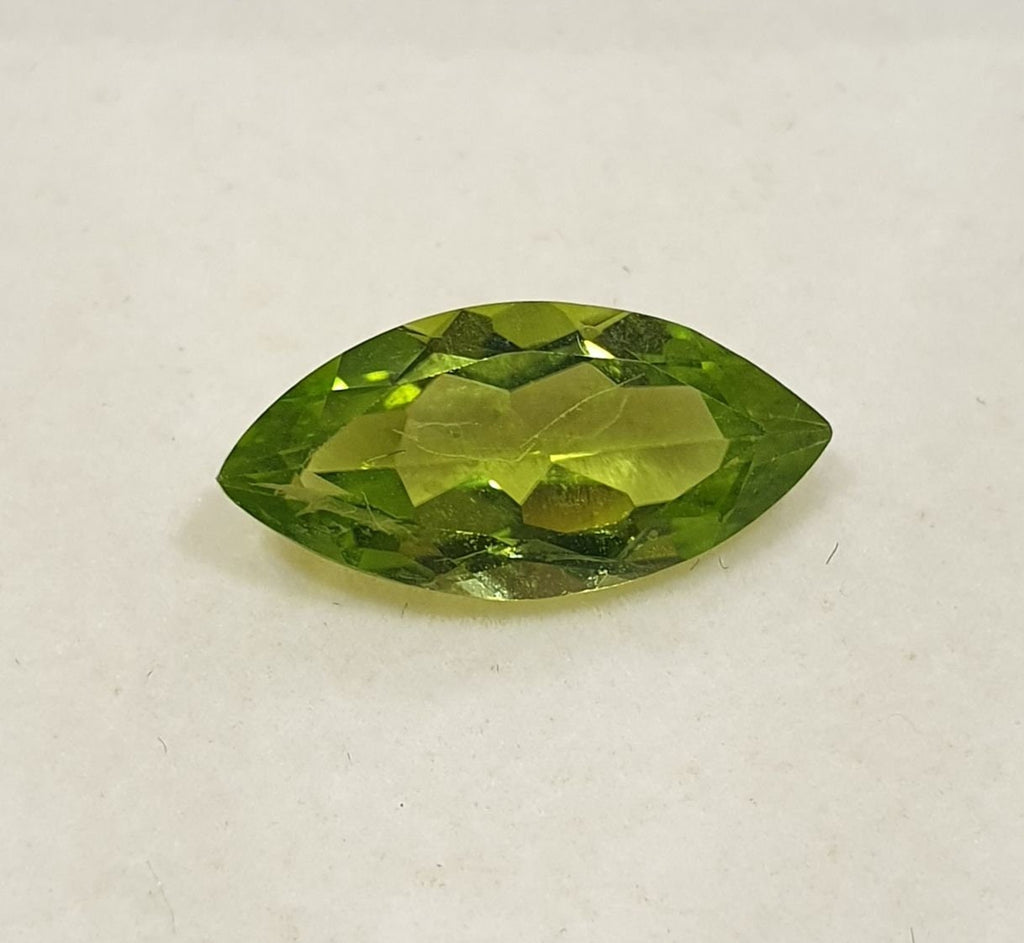 1 Peridot  Olivine Faceted Marquise  Cut  12x6mm 2.18ct Olivine Green Peridot- Fancy Color- Rare Cut