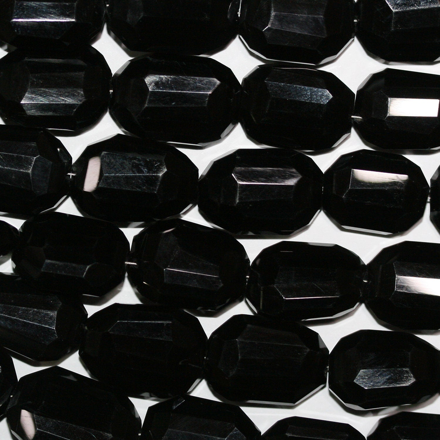10" St Black Calchedony Graduated Faceted Nugget Beads 13x10-20x14mm.Approx.-Strand 25cm. Designer Gemstone Beads