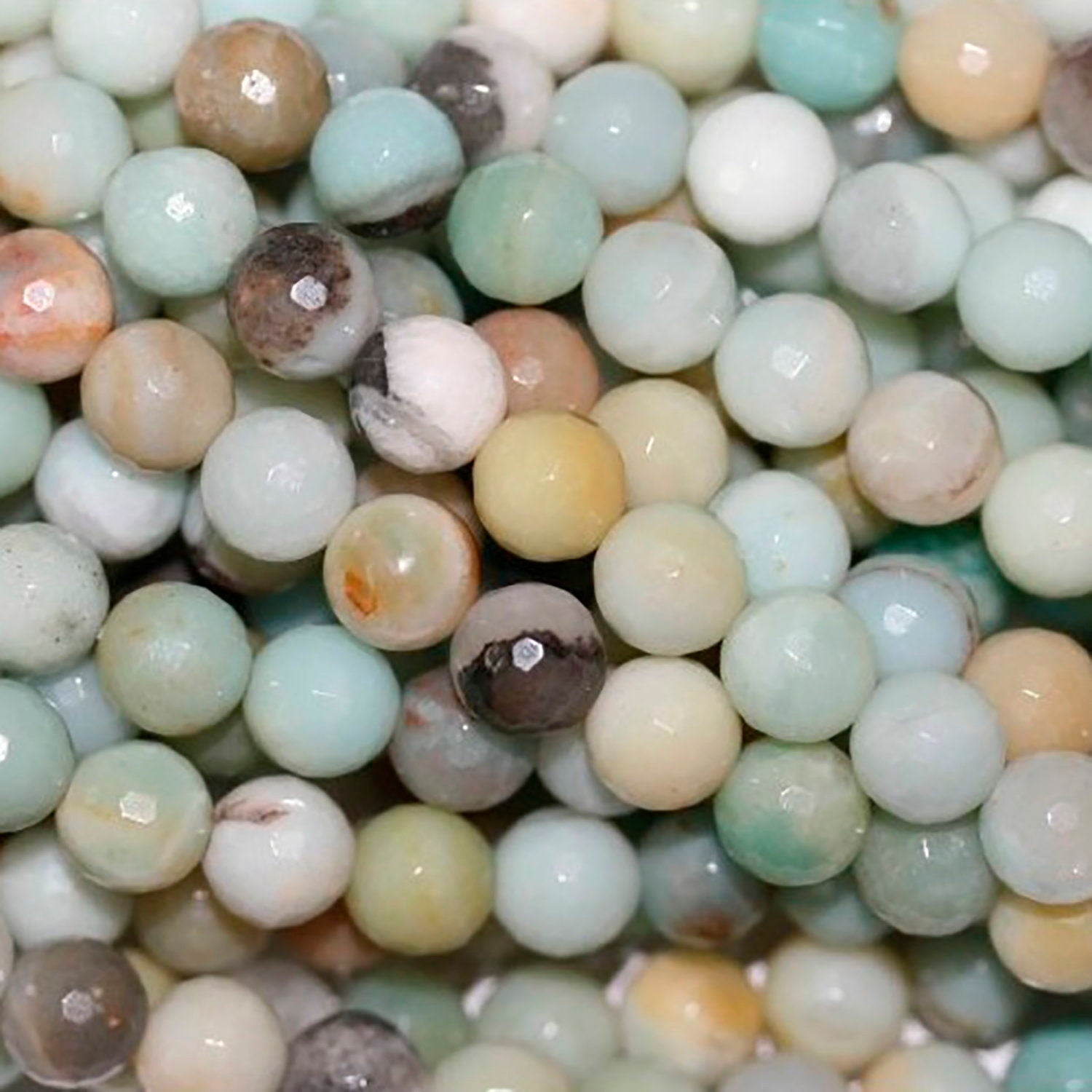 Cuentas redondas facetadas de amazonita de 40 cm (16"), 8 mm (tira de 40 cm)