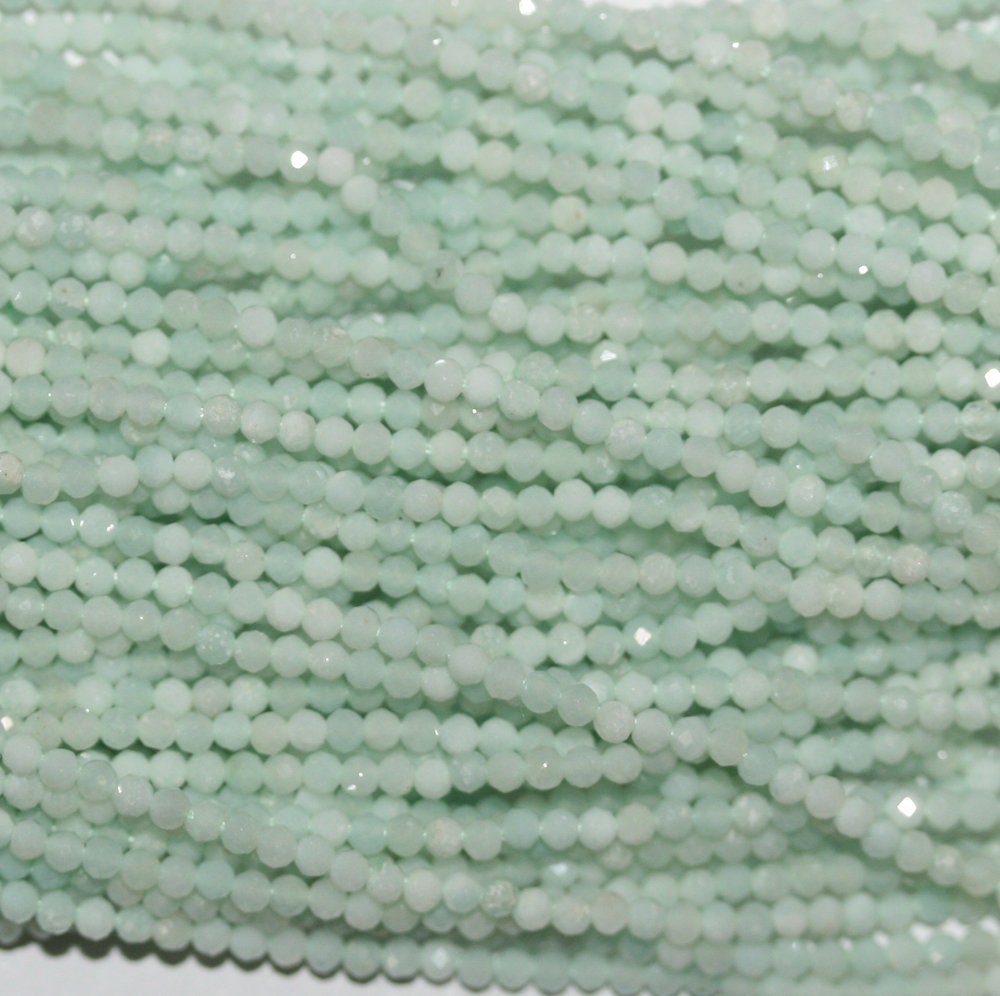 13" Strand Amazonite Faceted Round Beads 2mm