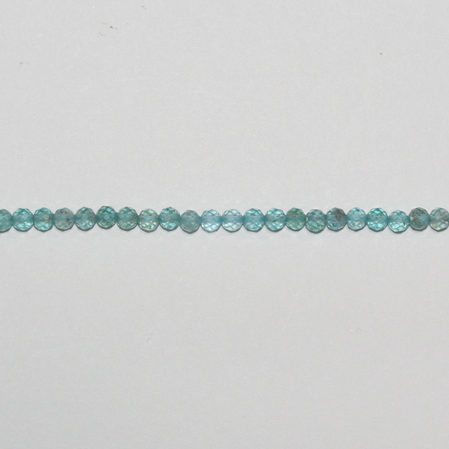 16" Perles rondes à facettes en apatite St 3,5 mm.-Rig 39 cm.
