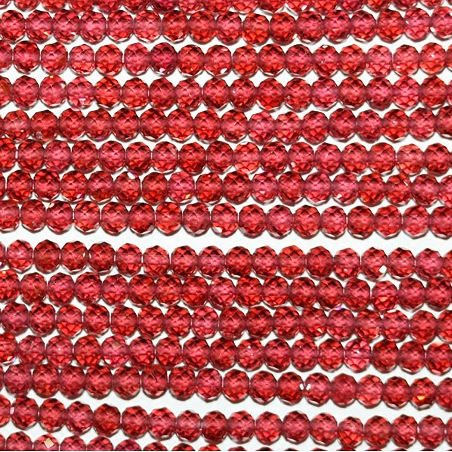 13" St Rhodolite Garnet Faceted Round Beads 3mm.-Strand 33cm