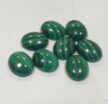 Lote de 8 cabujones ovalados de malaquita (8 piezas) 10 x 8 mm