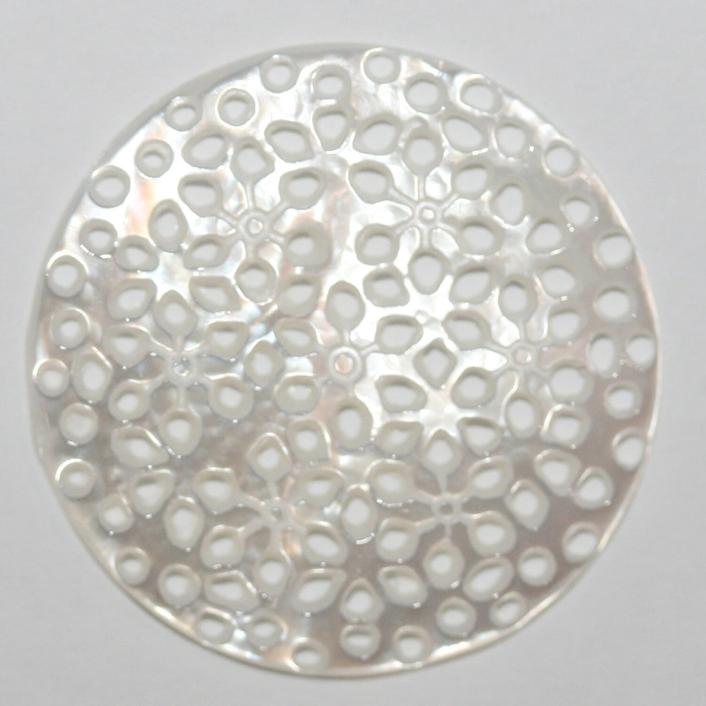 Pendentif rond en nacre naturelle 30 mm - Fournisseur de bijoux en nacre