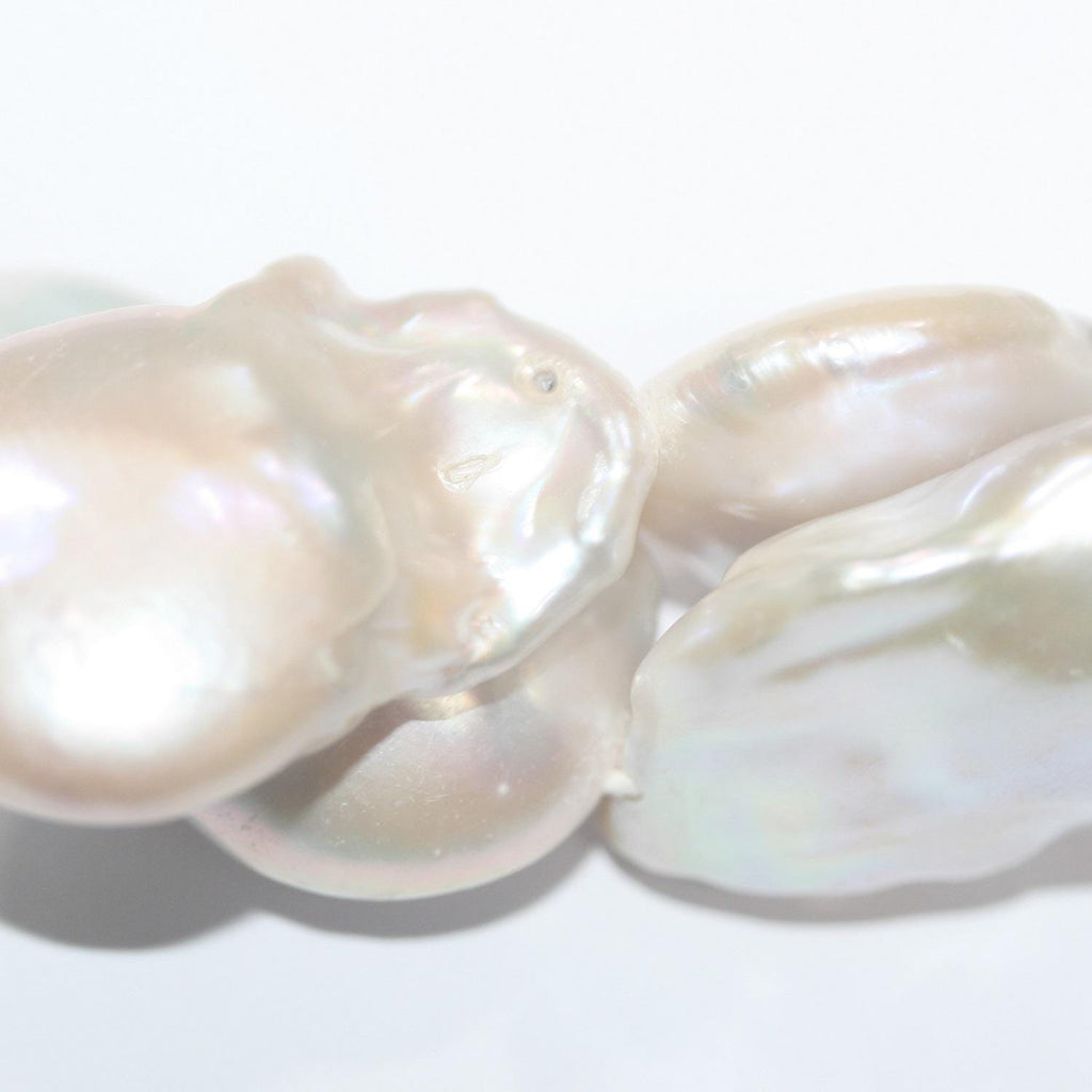 Perlas barrocas de agua dulce de 16", 32 x 22 mm - Hilo de 40 cm - Precios al por mayor de perlas naturales