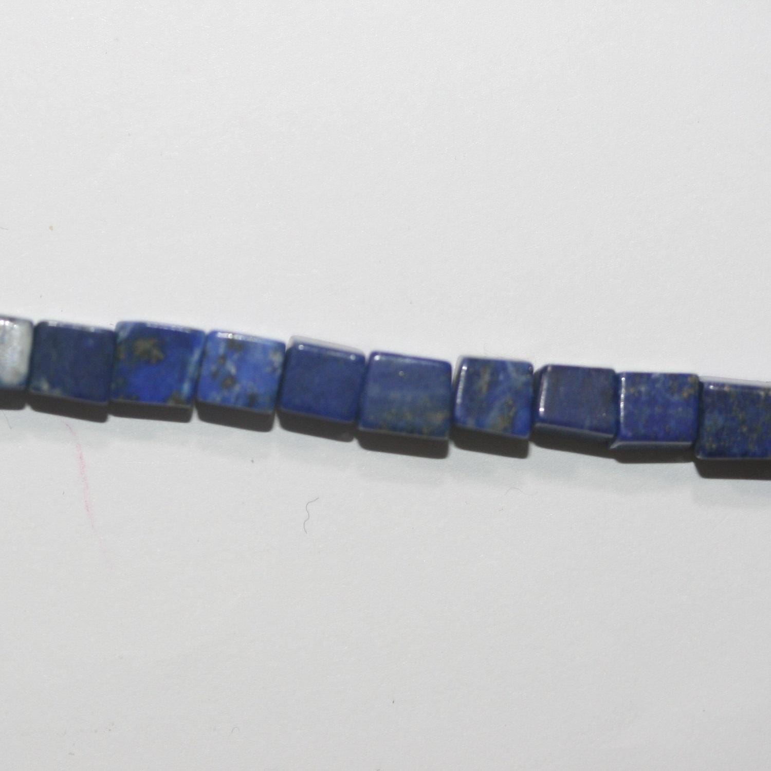 12" St Lapis Lazuli Smooth Irregular Cube Beads 4-5mm. Approx.-Strand 34cm