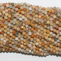 14" St Crazy Agate Faceted Round Beads 3mm.