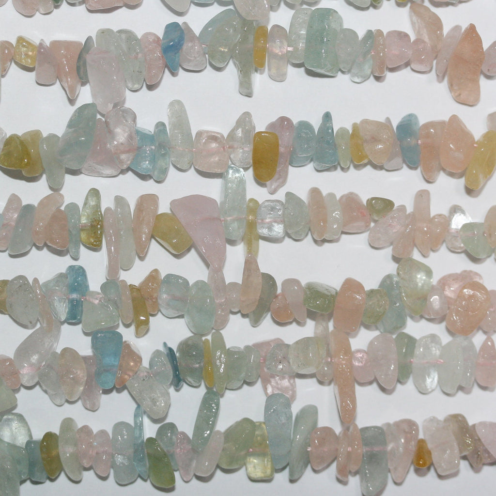 Cuentas lisas de multiberilo de 16" (10 x 8 mm). Aprox. - Hilo de 40 cm.