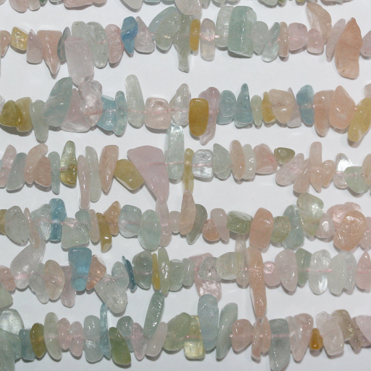 Cuentas lisas de multiberilo de 16" (10 x 8 mm). Aprox. - Hilo de 40 cm.