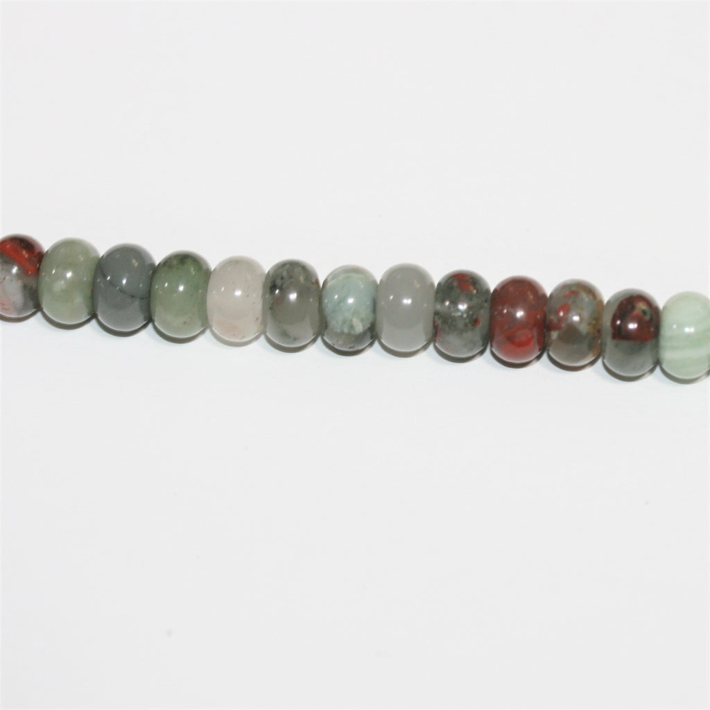 Perles rondelles lisses en héliotrope St 15" 8x5mm.- Brin 39cm.