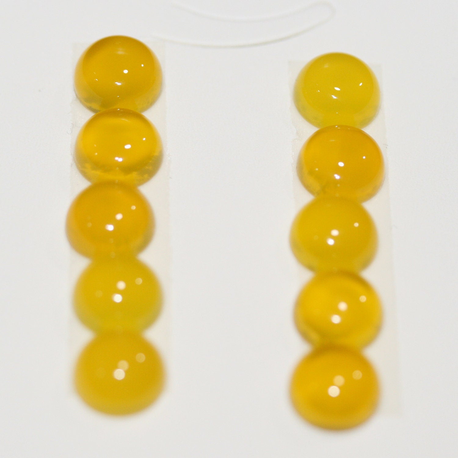 10 Pcs Lot  Yellow Agate Smooth Round Cabochon 8 mm. (10 pcs.)