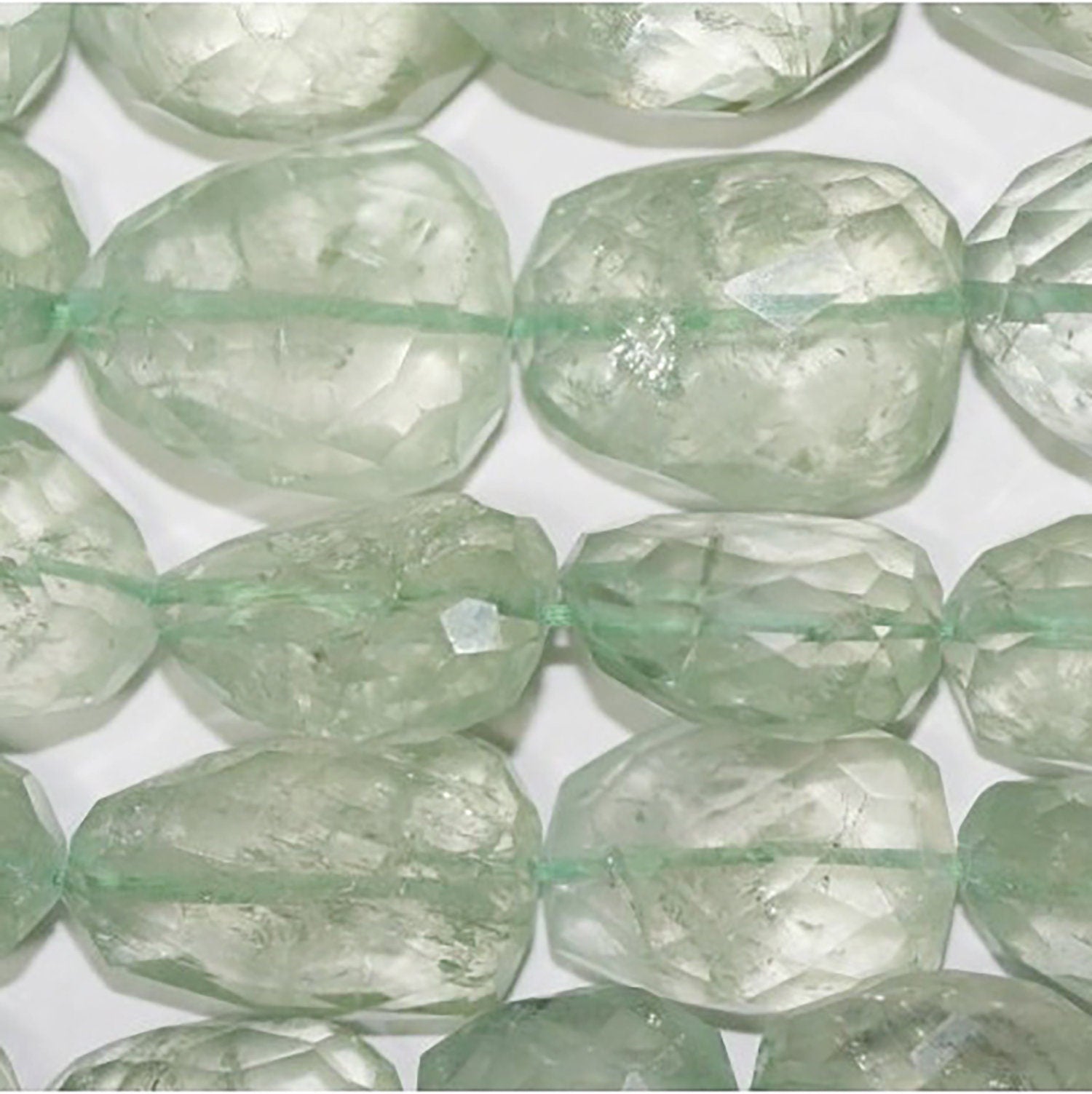 13" St Prasiolite Faceted Nugget Beads 14-20mm.Approx.-Strand 33mm