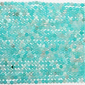 Perles rondes à facettes en amazonite St de 15 pouces, 2,5-3 mm, brin de 39 cm.