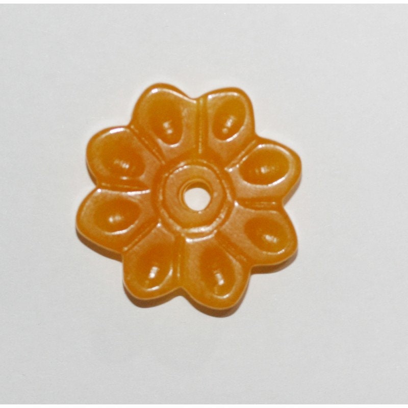 Colgante de jade con flor naranja tallada de 30 mm - Adorno de jade