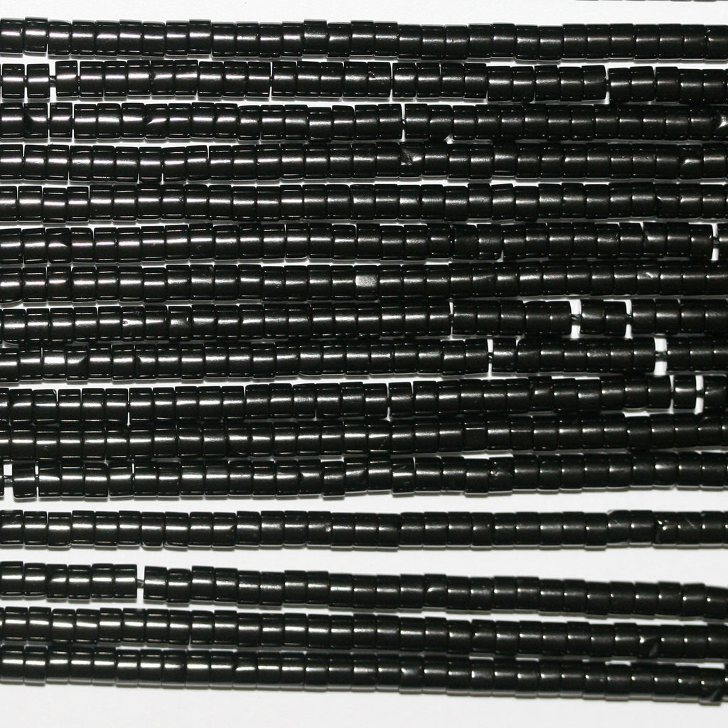 Perles disques lisses St Jet 15" 3x2mm.-Bracelet 39cm.