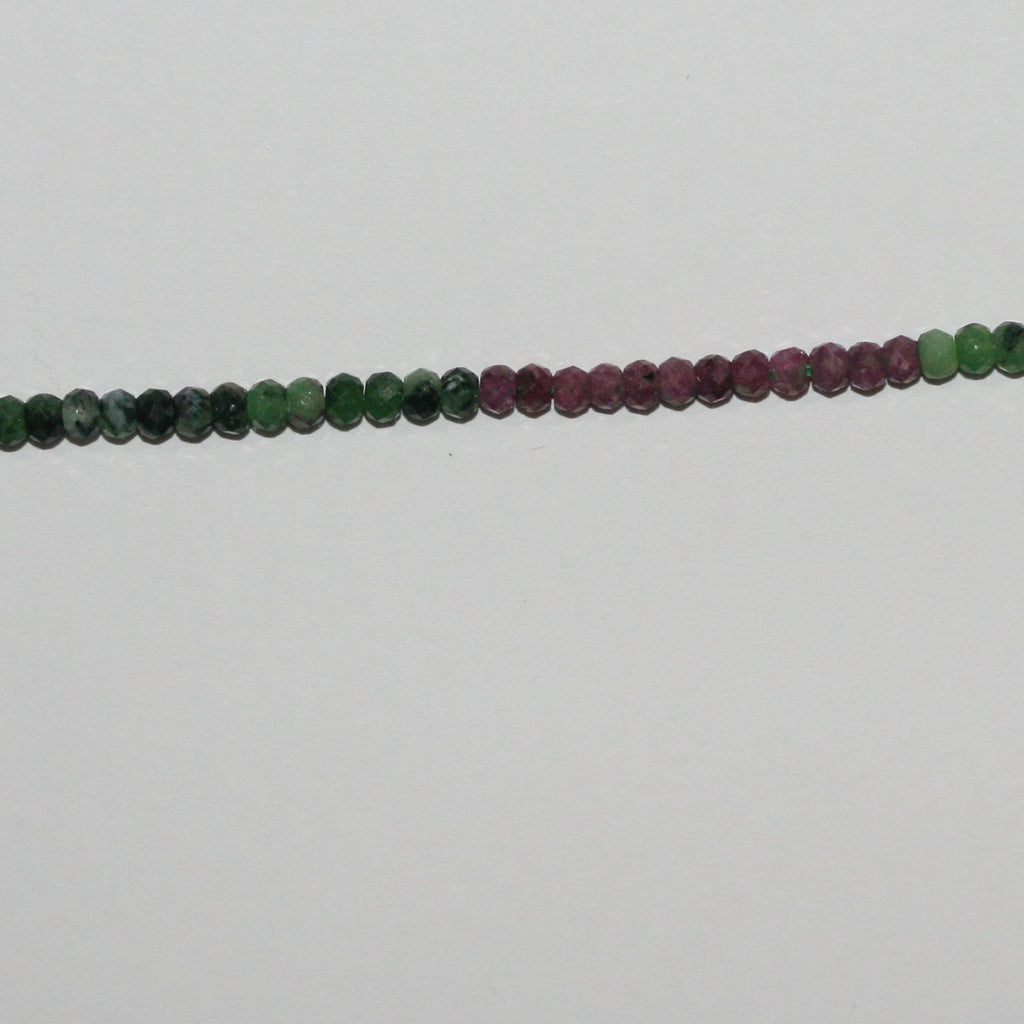 Perles rondelles à facettes en zoïsite rubis St, 3 x 2 mm, 15 pouces (38 cm) - Fil de 39 cm