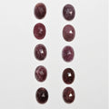 10 Pcs Faceted Oval Ruby Cabuchon. 8x6mm. (10 pcs.)