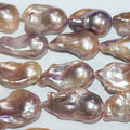 Perlas barrocas multicolores de agua dulce de 40 cm, 28 x 13 mm aprox. - Hilo de 40 cm - Artículo 14788 - Precios al por mayor de perlas naturales