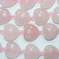 Perles en quartz rose St lisses en forme de cœur, 14 pouces, 19-20 mm. - Fil de 38 cm.