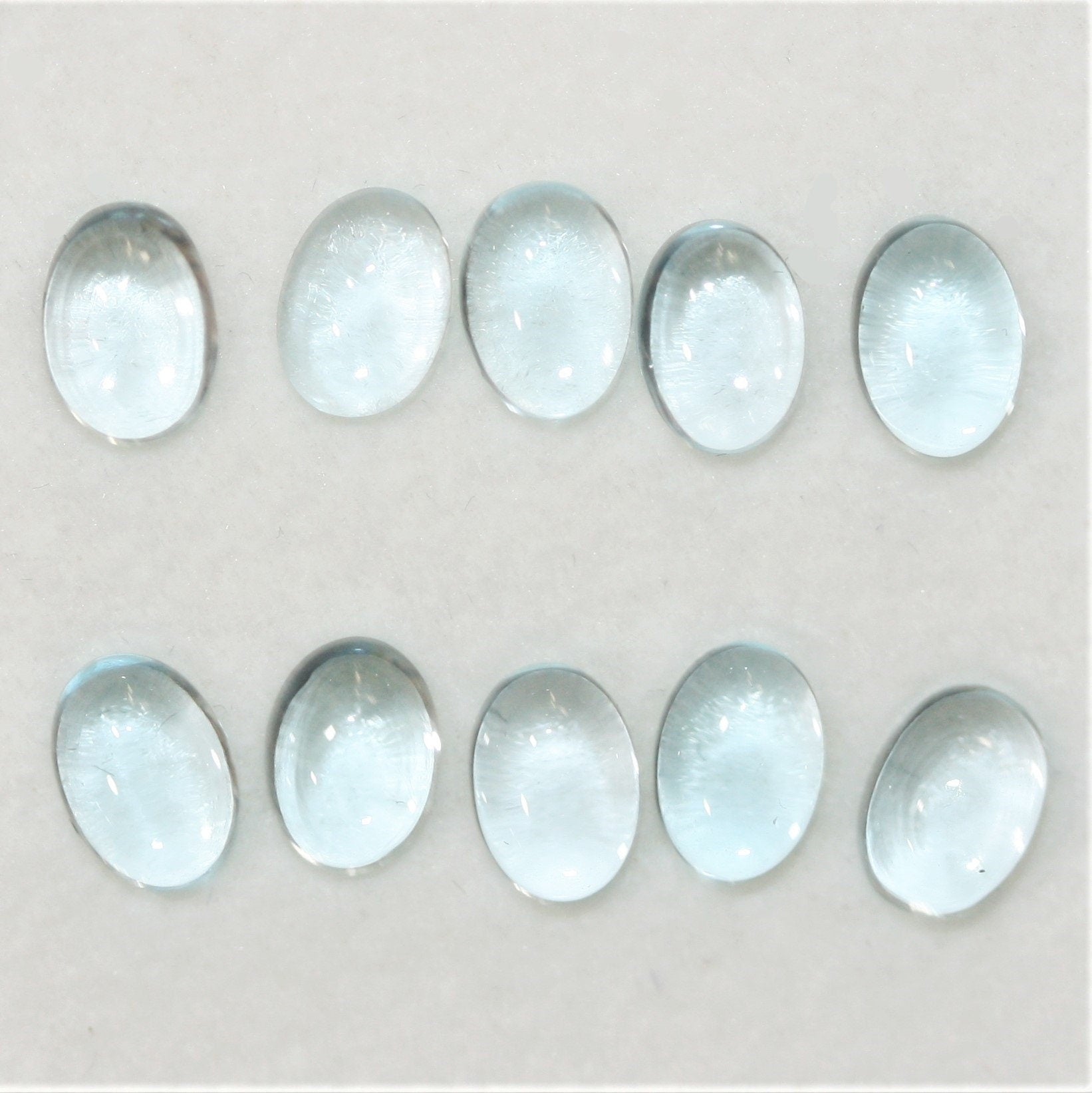 Sky Blue Topaz Smooth Oval Cabochons Lot 7x5mm.- 10 Pieces