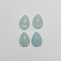 Lote de 4 cabujones de aguamarina (4 unidades) de 17 x 13 mm