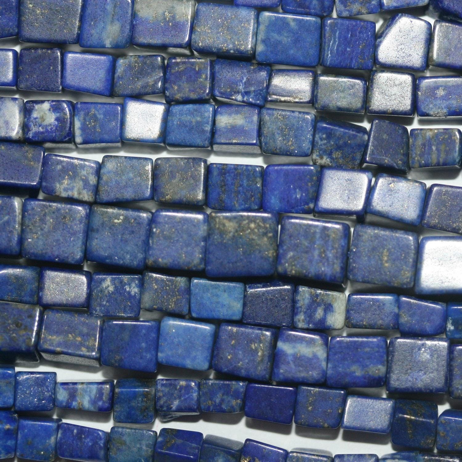 12" St Lapis Lazuli Smooth Irregular Cube Beads 4-5mm. Approx.-Strand 34cm