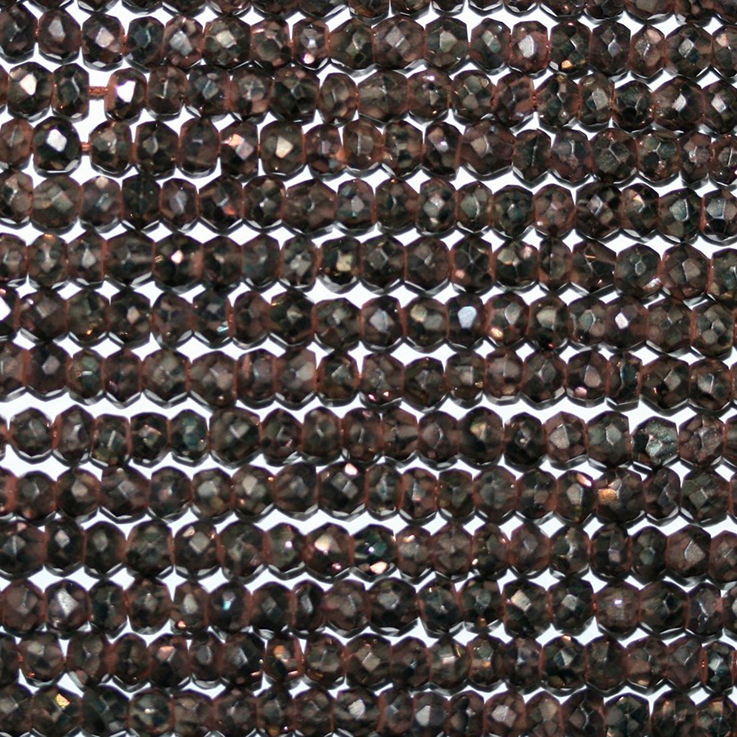 13" St Brown Spinel Faceted Rondelle Beads 4x3mm.-Strand 33cm