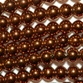 Perles rondes lisses en hématite brune, 4 mm, 40 cm (16 pouces) de diamètre.