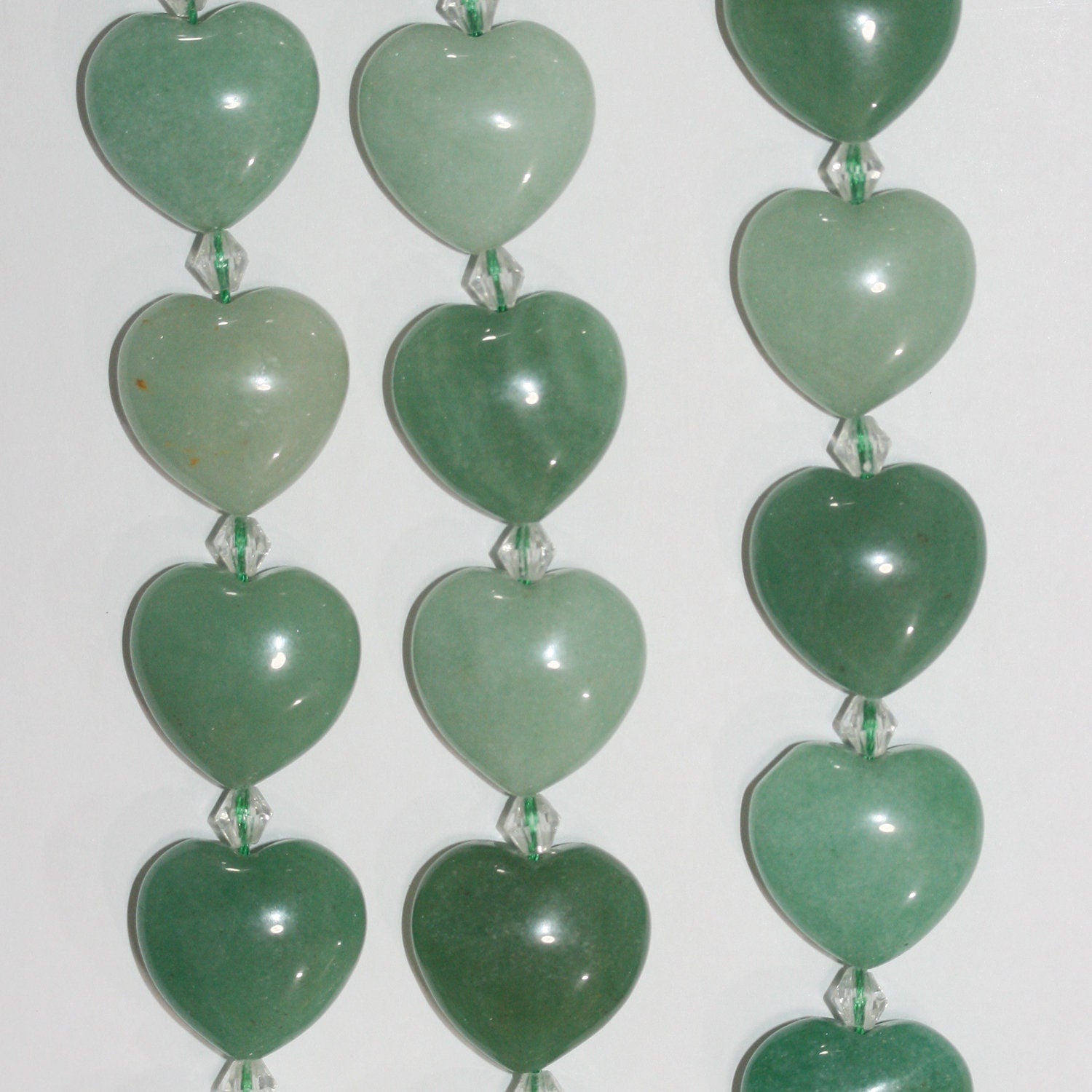 Perles en aventurine lisse en forme de cœur, 15 pouces (20 mm) - Fil de 39 cm
