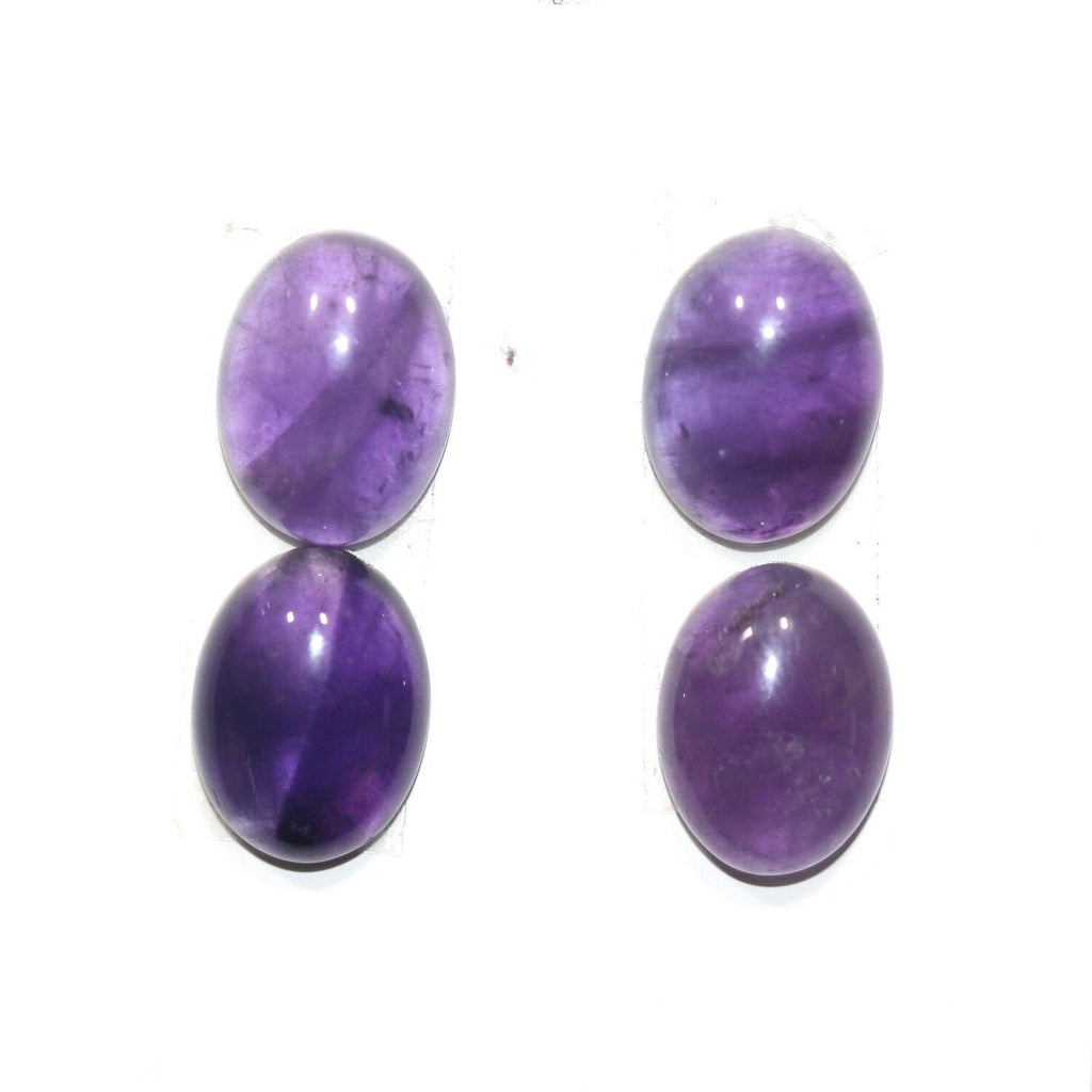Lote de 4 cabujones ovalados de amatista de 16 x 12 mm. (4 piezas).