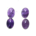 Lote de 4 cabujones ovalados de amatista de 16 x 12 mm. (4 piezas).