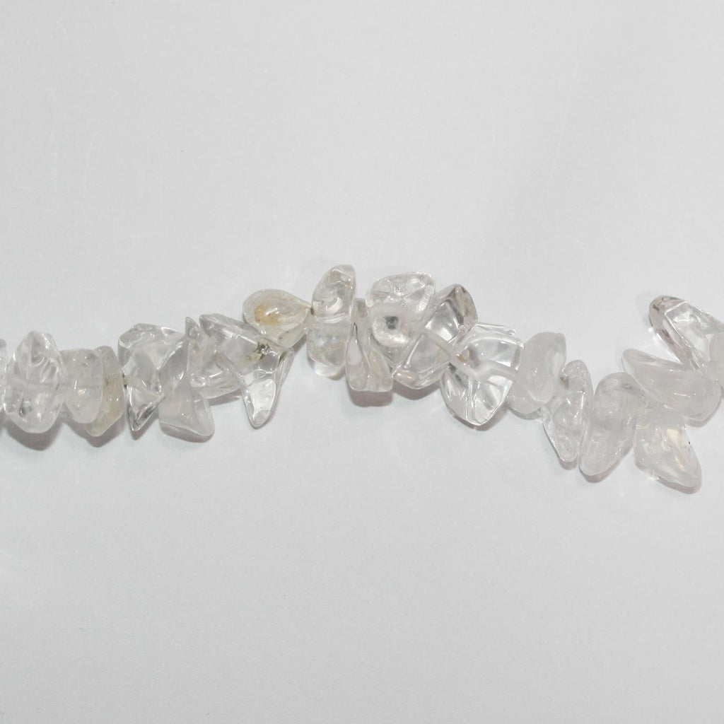 Cuentas lisas de cuarzo cristal de roca de 33" (10 x 8 mm). Hilo de 85 cm aprox.