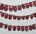 Perles en forme de goutte facettées en rubis St de 8 pouces (8 x 5 mm) - Fil de 21 cm